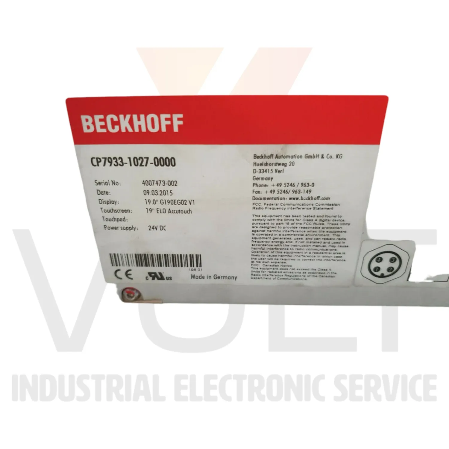 Beckhoff Panel CP7933-1027-0000 Second hand