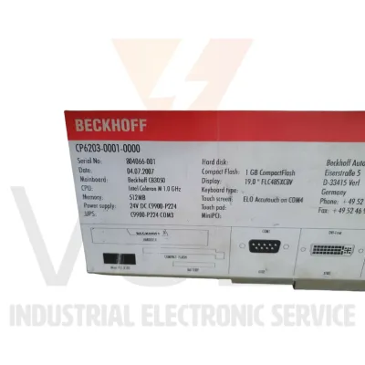 Beckhoff CP6203-0001-0000 Second hand