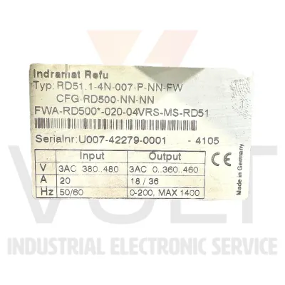 Indramat RD52.1-4B-022-L-V1-FW Second hand
