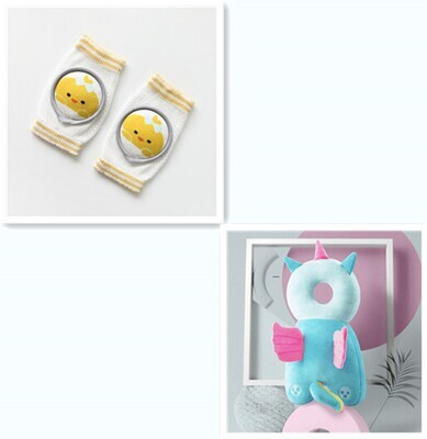 Color: Mix packing set1, Size: One size - Baby Knee Pads Cartoon Accessories Doll Elbow Pads Baby Learning Set