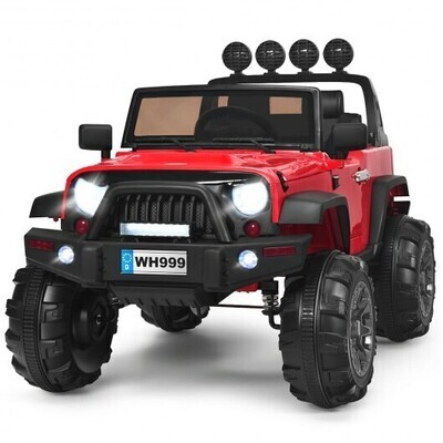 12 V Kids Ride On Truck with Remote Control and Double Magnetic Door-Red - Color: Red