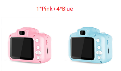 Color: 1 Pink+4 Blue 16G - Take Pictures SLR Toy Children's Camera