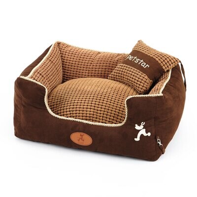 Color: Dark brown, Size: S - Removable and washable pet kennel