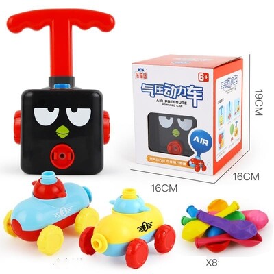 Color: A Black new version - Power Balloon Launch Tower Toy Puzzle  Education Inertia Air Power Balloon Car Science Experimen Toy For Children Gift