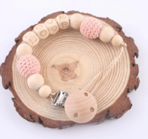 Color: Wood, Style: 4 to 6letters - Baby pacifier