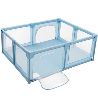 Baby Playpen Extra Large Kids Activity Center Safety Play-Blue - Color: Blue