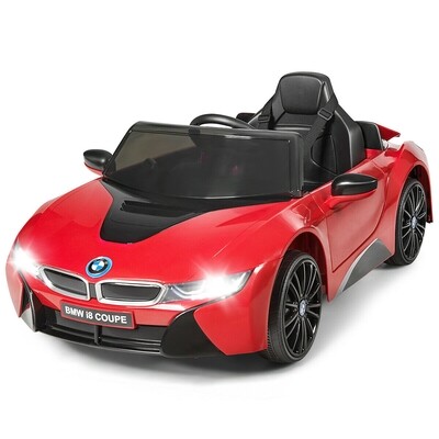 12V Licensed BMW Kids Ride On Car with Remote Control-Red - Color: Red