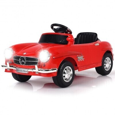 Licensed Mercedes Benz 6V Battery Powered Kids Ride On Car with Parent Remote Control-Red - Color: Red