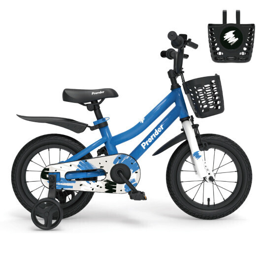 18 Feet Kid's Bike with Removable Training Wheels-Blue - Color: Blue