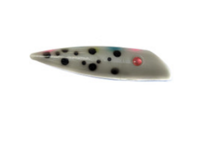 Salmon Candy Plug Pearl Black Dots (size 5)
