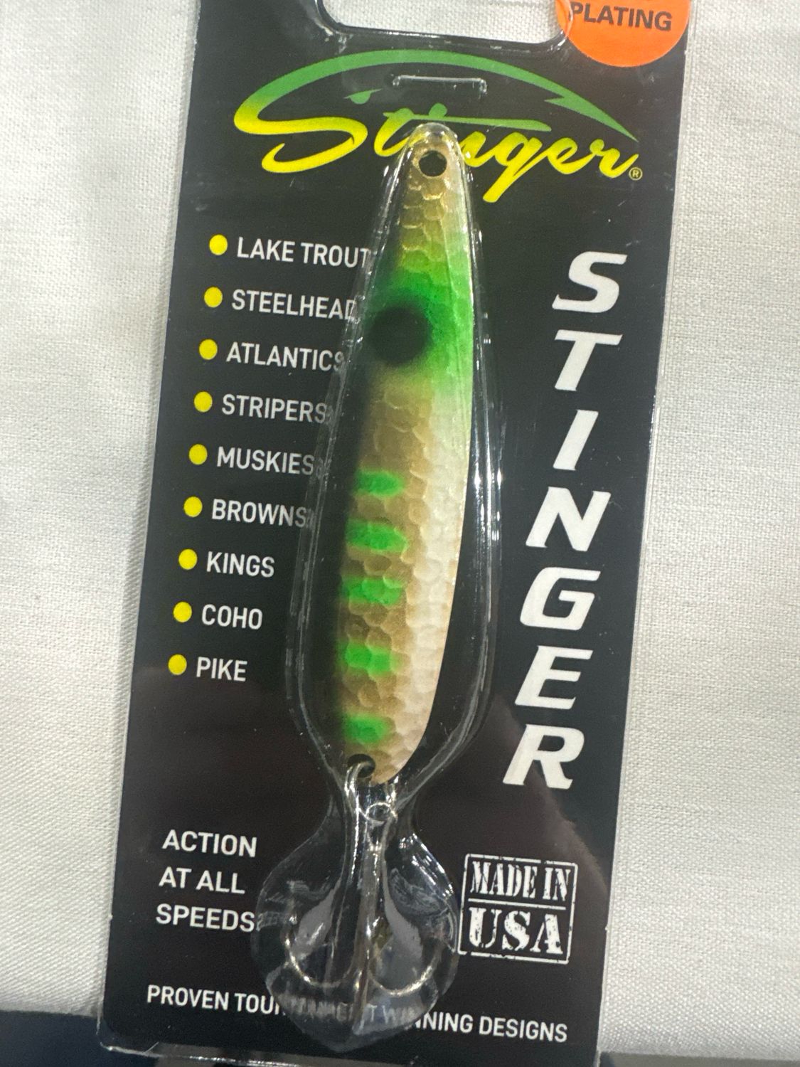 Michigan Stinger Standard Green Glow AlewifeGH276  (Gold Back)