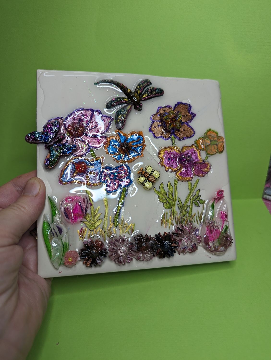 Hand painted 6x6 Tile