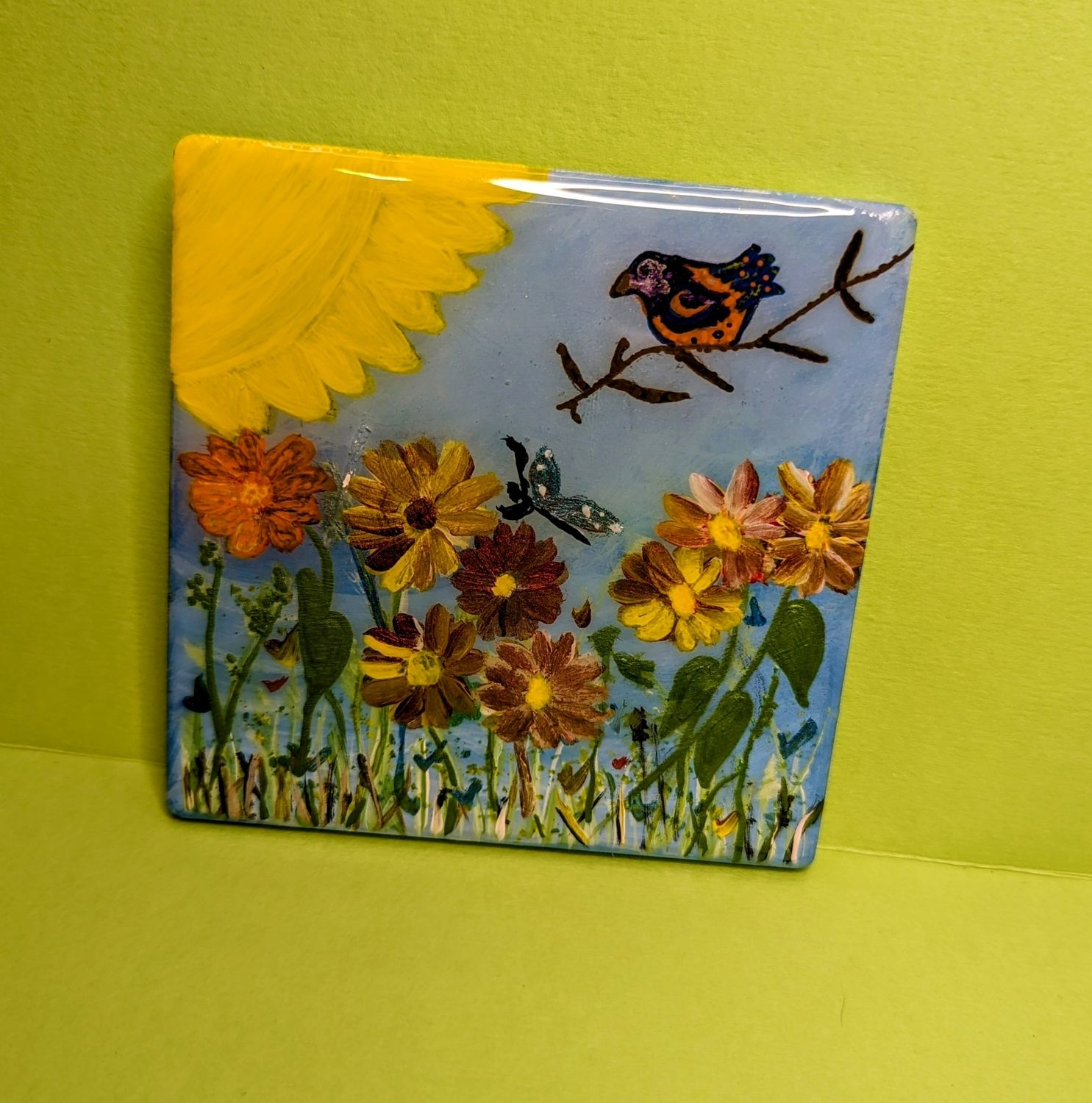 4x4 hand painted tile 