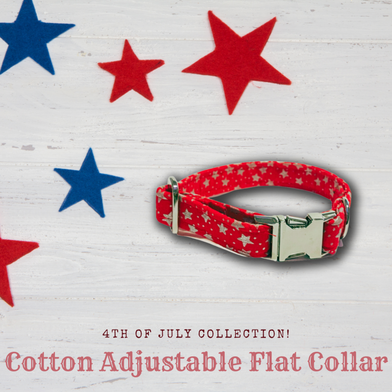 Star Spangled Cotton Adjustable Flat Collar