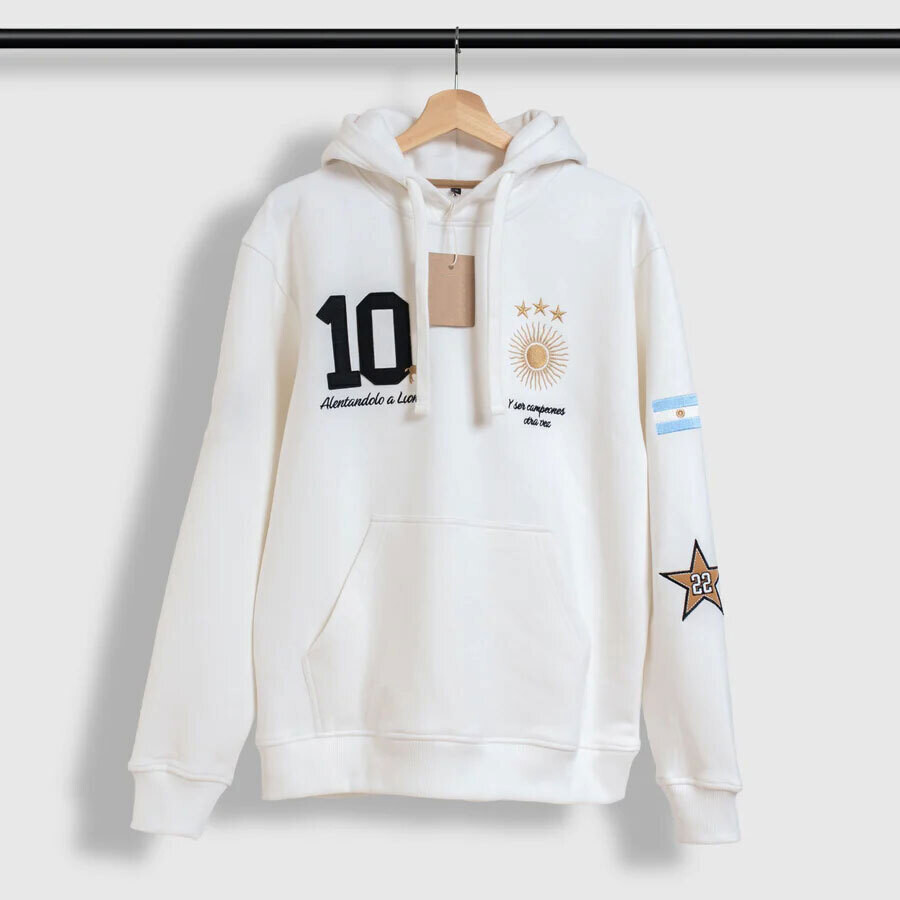 Argentina GOAT Messi White Hoodie