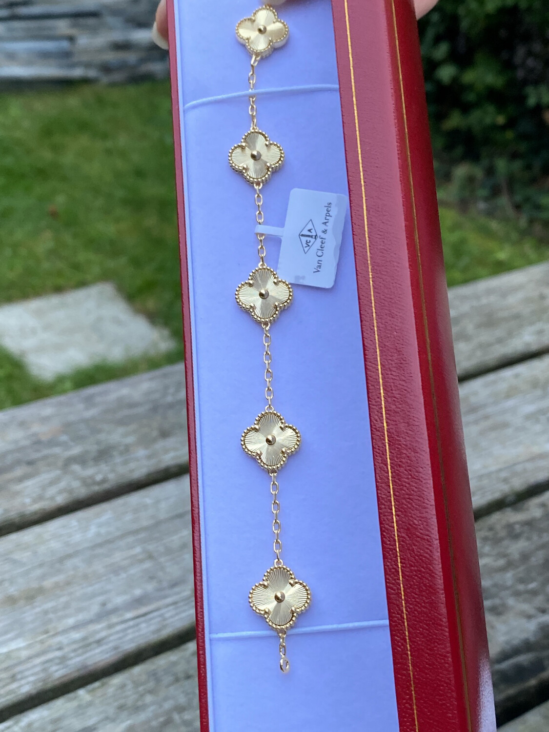 Clover Bracelet Four leaf Flower Clover, Van Cleef Bracelet, Au750 18k Gold