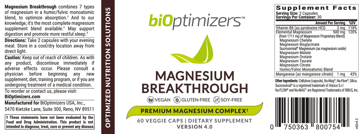 BiOptimizers Magnesium Breakthrough