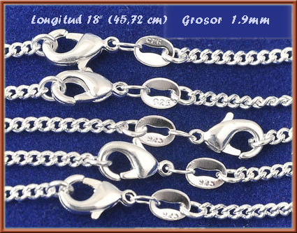 Cadena Plata de Ley 925 Unisex 18&quot; (45,72 cm)