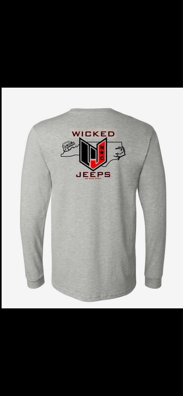 Grey XXXL Long Sleeve Wicked Jeeps NC State Logo Shirt
