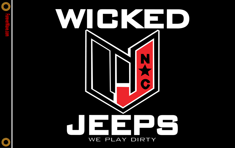 Wicked Jeeps NC Club Flag 3x5 Black