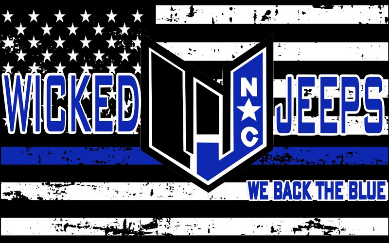 Wicked Jeeps NC Back The Blue Flag 3x5