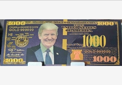 Donald J. Trump Black Gold Foil Banknote (Novelty)