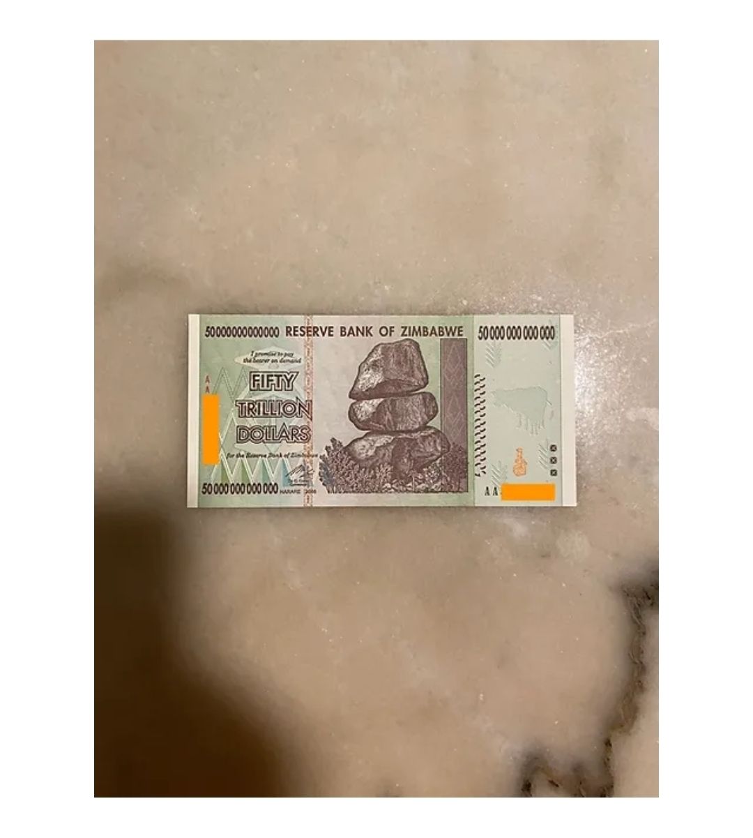 Zimbabwe 50 Trillion Banknote