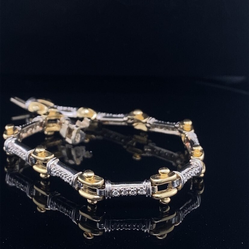 14kt 2 Tone Diamond Bracelet