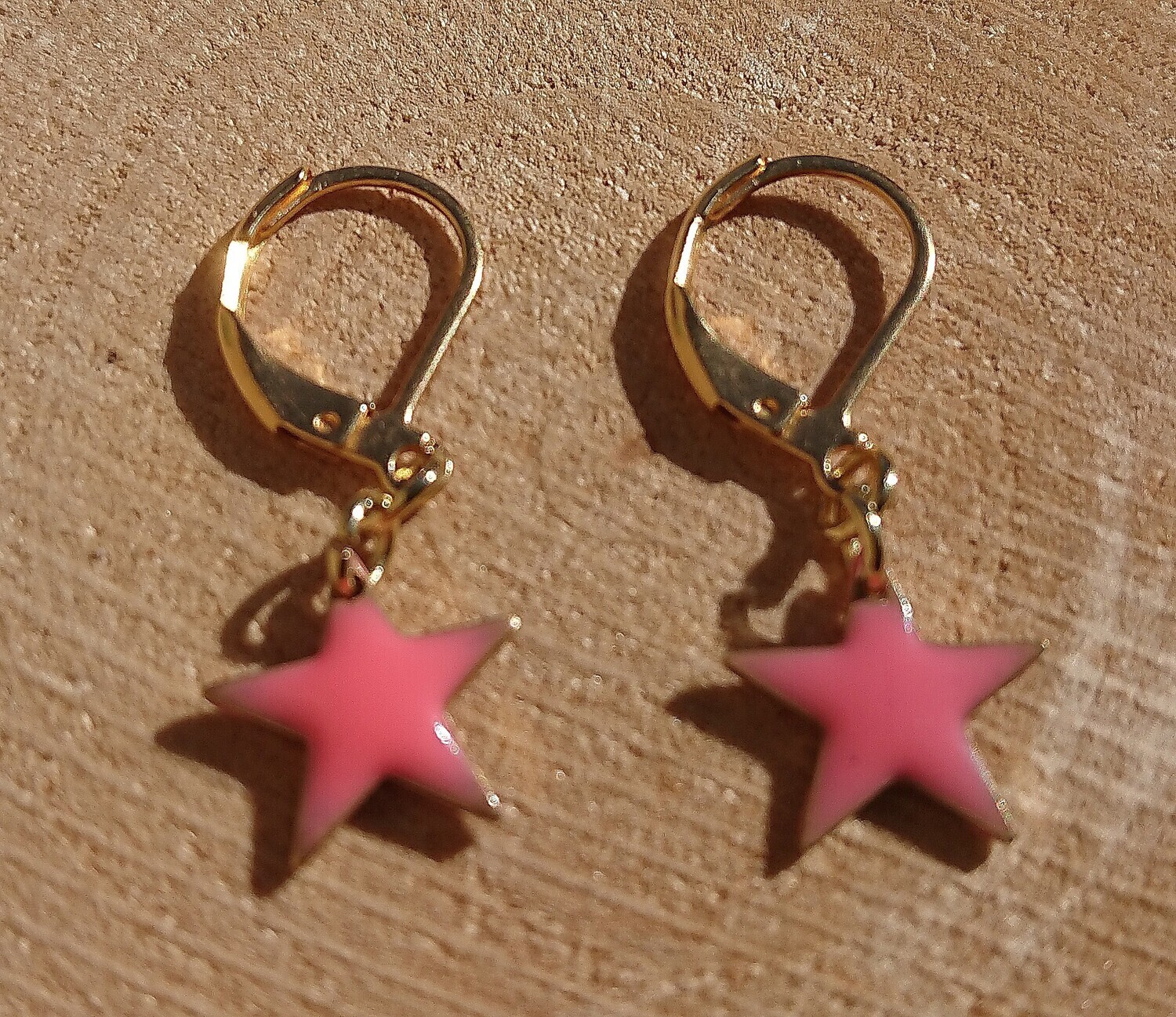 Boucles Stellina acier inox doré rose corail