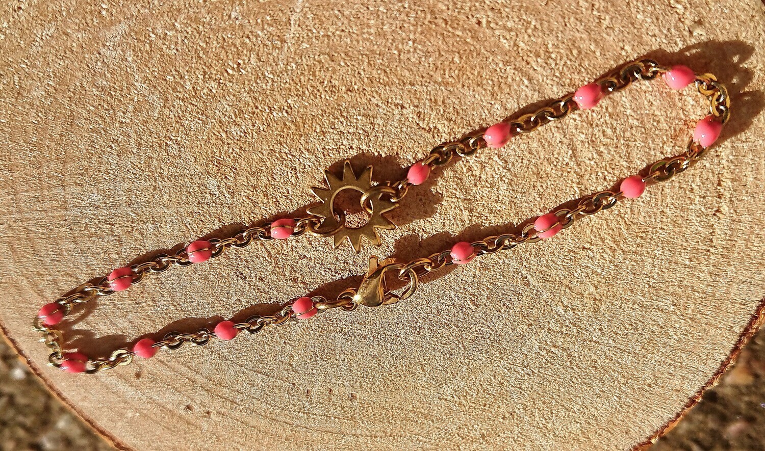 Bracelet Rosetta acier inox doré rose