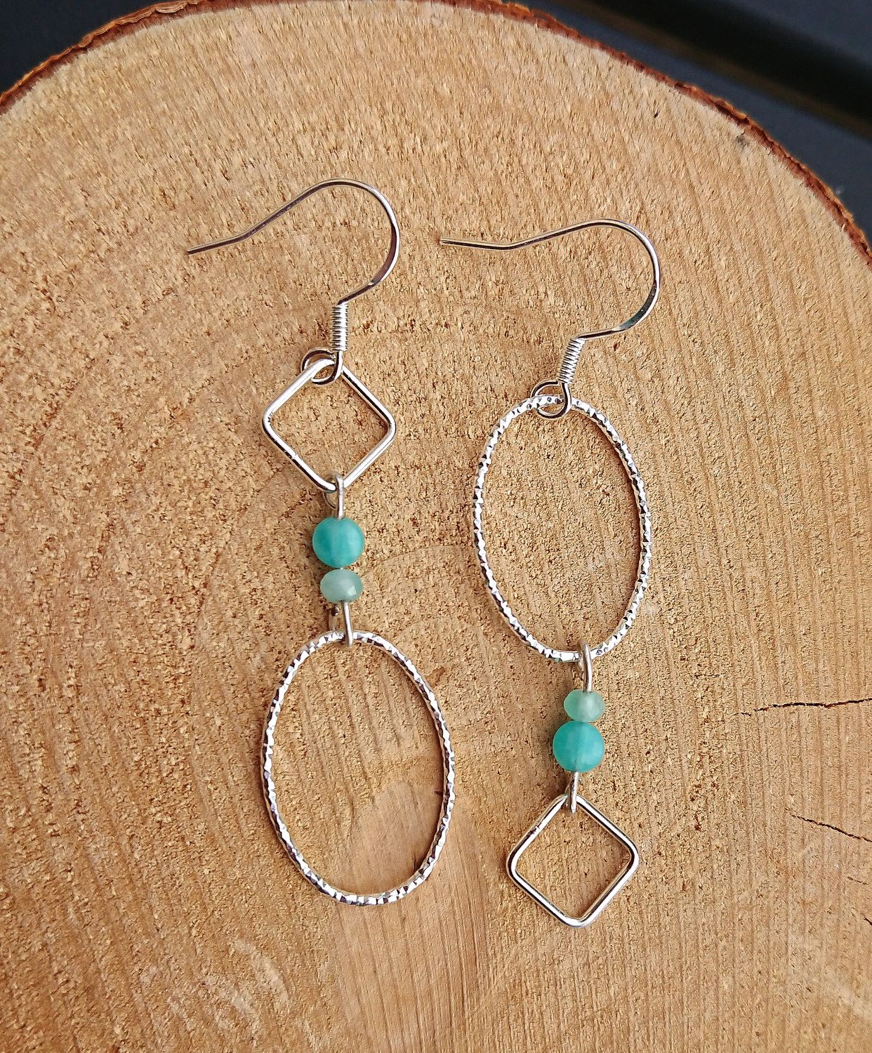 Boucles Evita argent S925 bleu