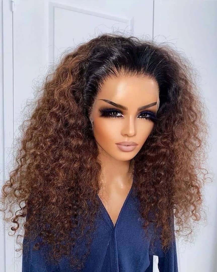Keisha Brown Curly lacefront wig 24 Inches
