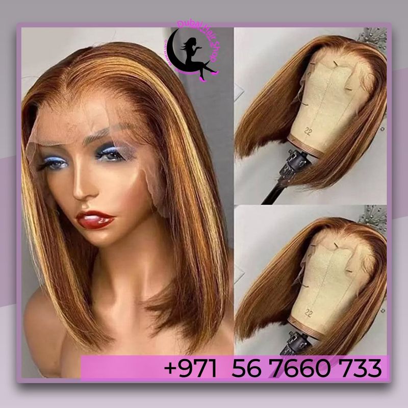 Highlighted brown shoulder length