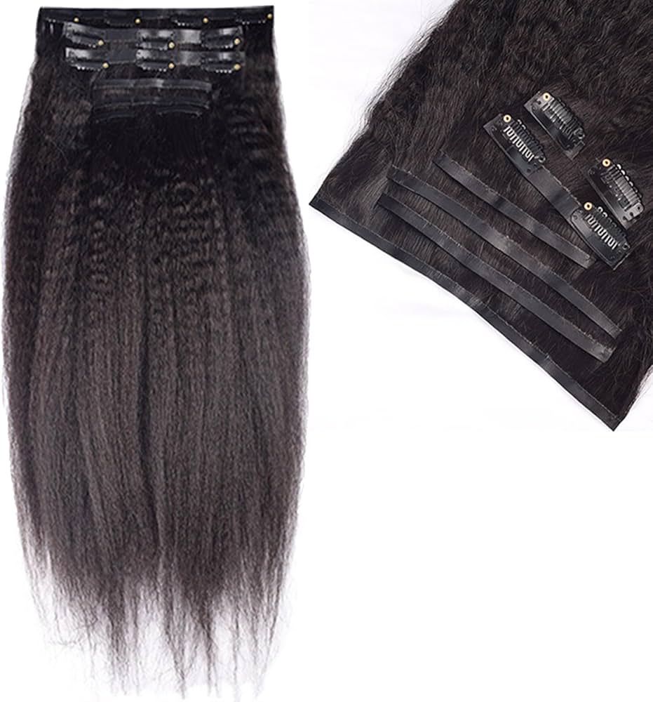 Afro Kinky Straight Clips 18&quot;
