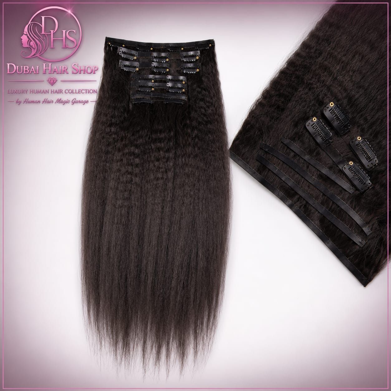 Afro Kinky Straight Clips 18"