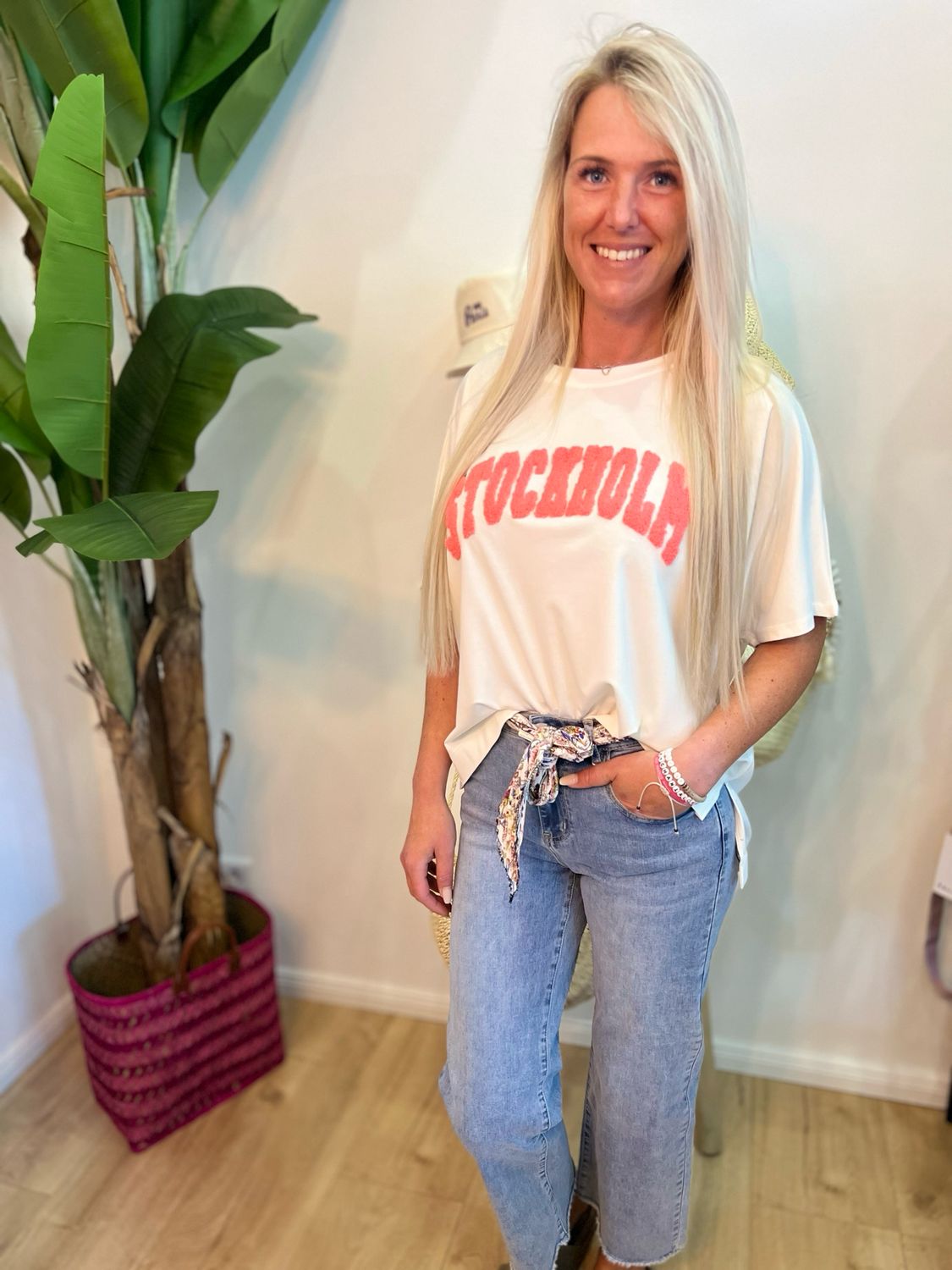 Mom Jeans mit Tuch