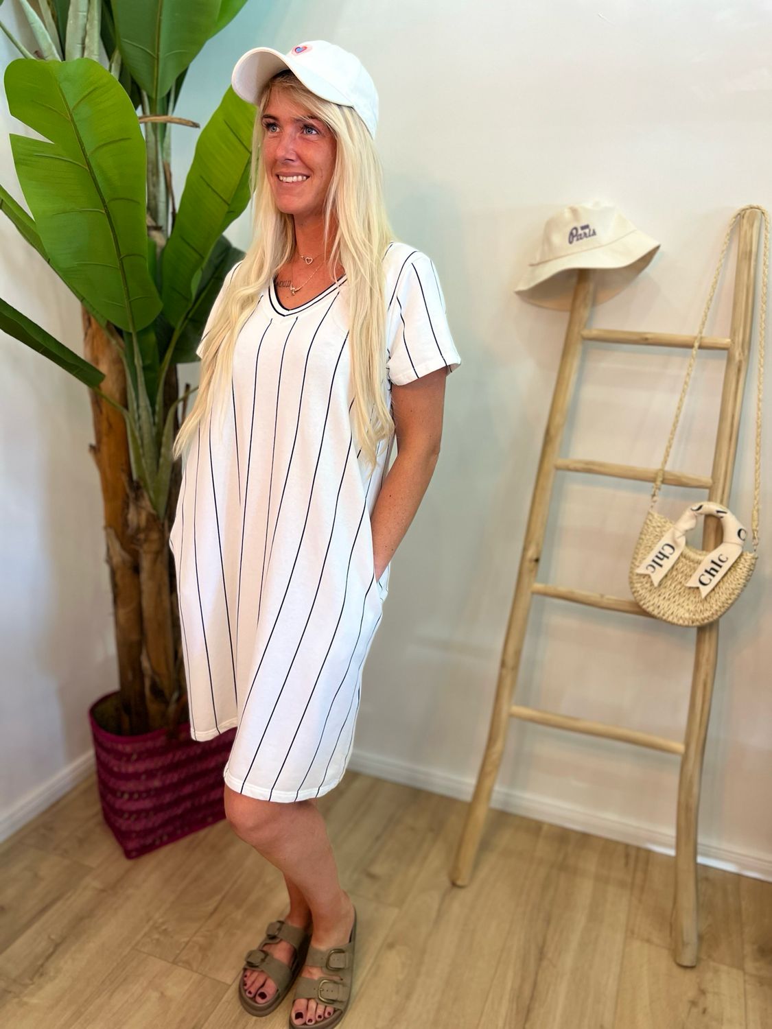 Shirtkleid gestreift