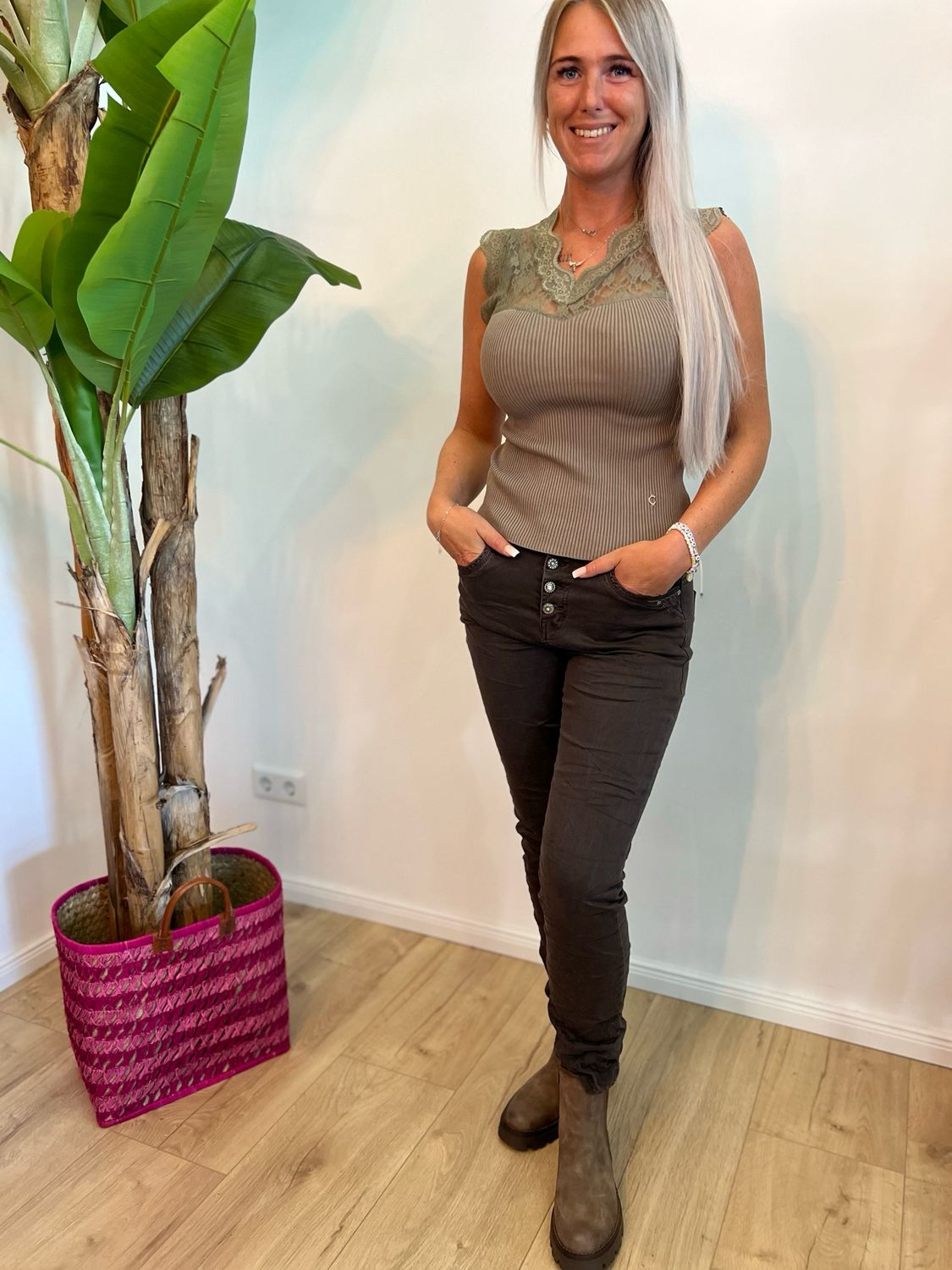 Jeans braun „Caro“