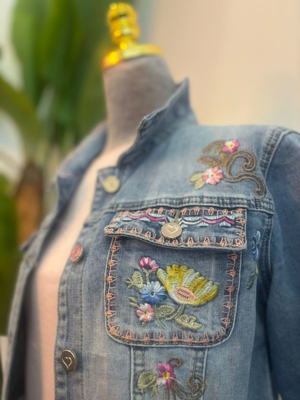 Jeansjacke Flower