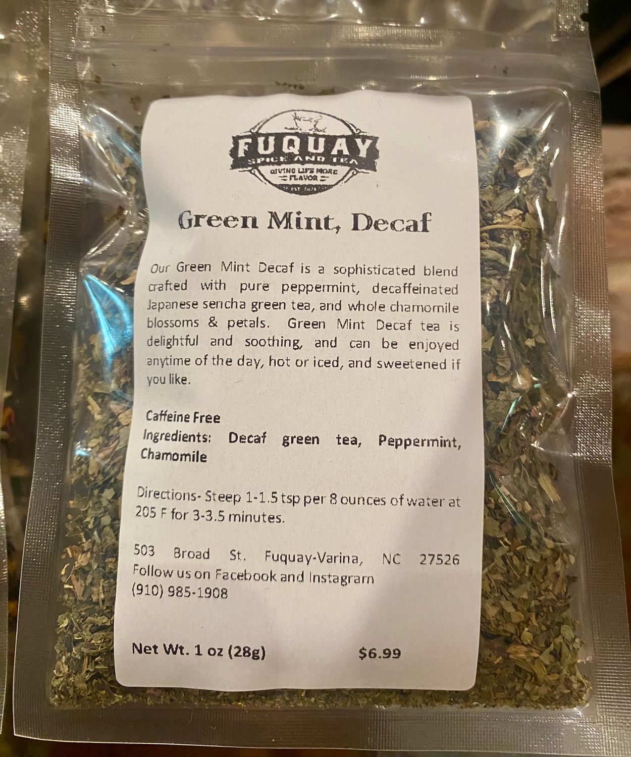 Green Mint, Decaf