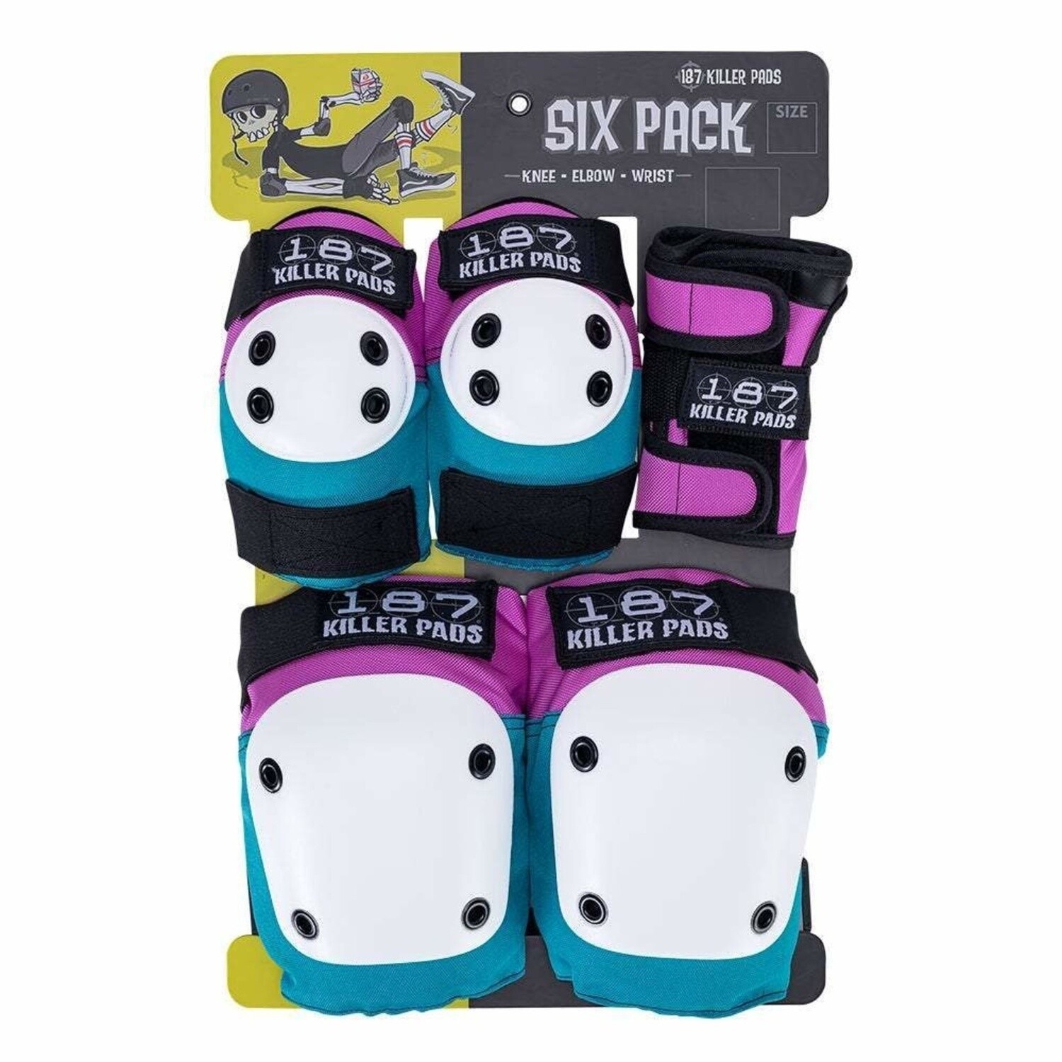 187 - ADULT SIX PACK PAD SET  PINK TEAL