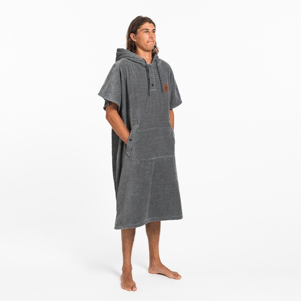 SLOWTIDE THE DIGS PONCHO HEATHER GREY