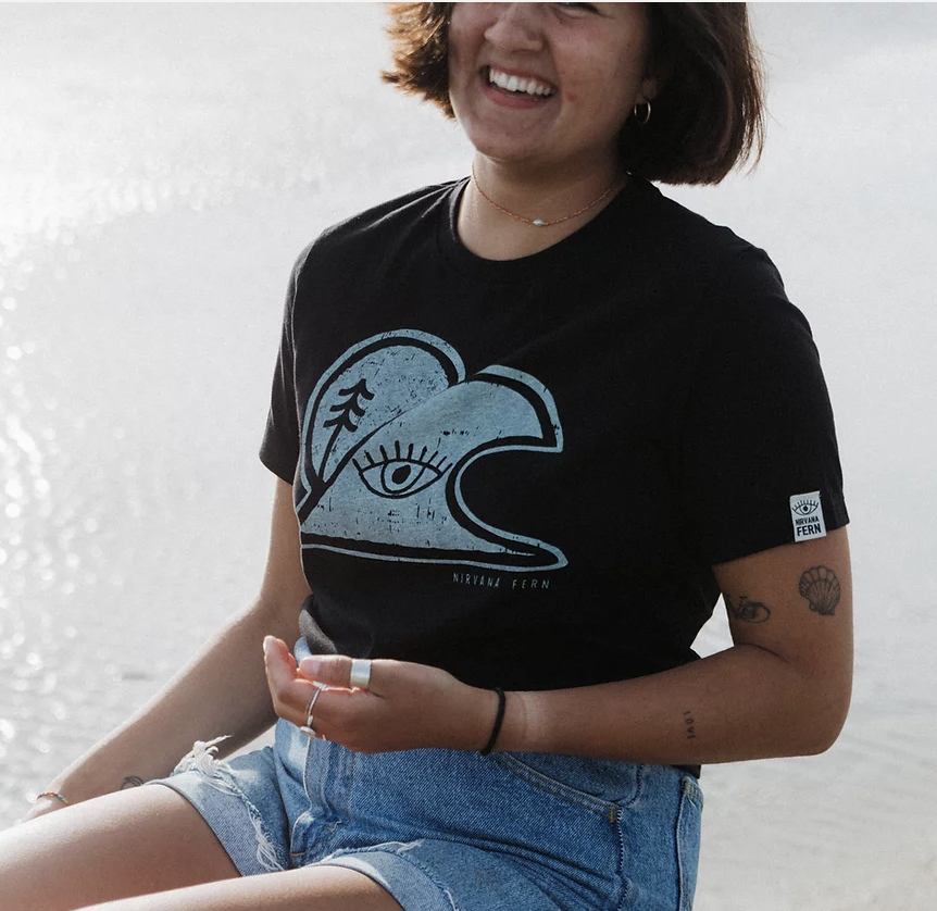 NIRVANA FERN Slack Tide Tee BLK