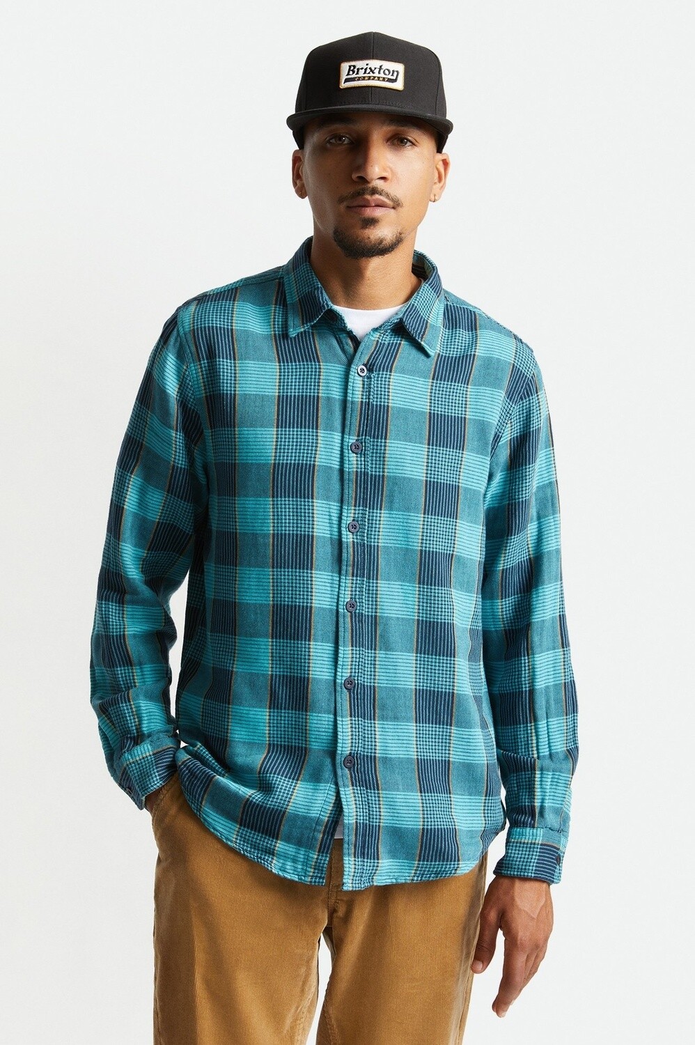 BRIXTON BOWERY FLANNEL - TEAL