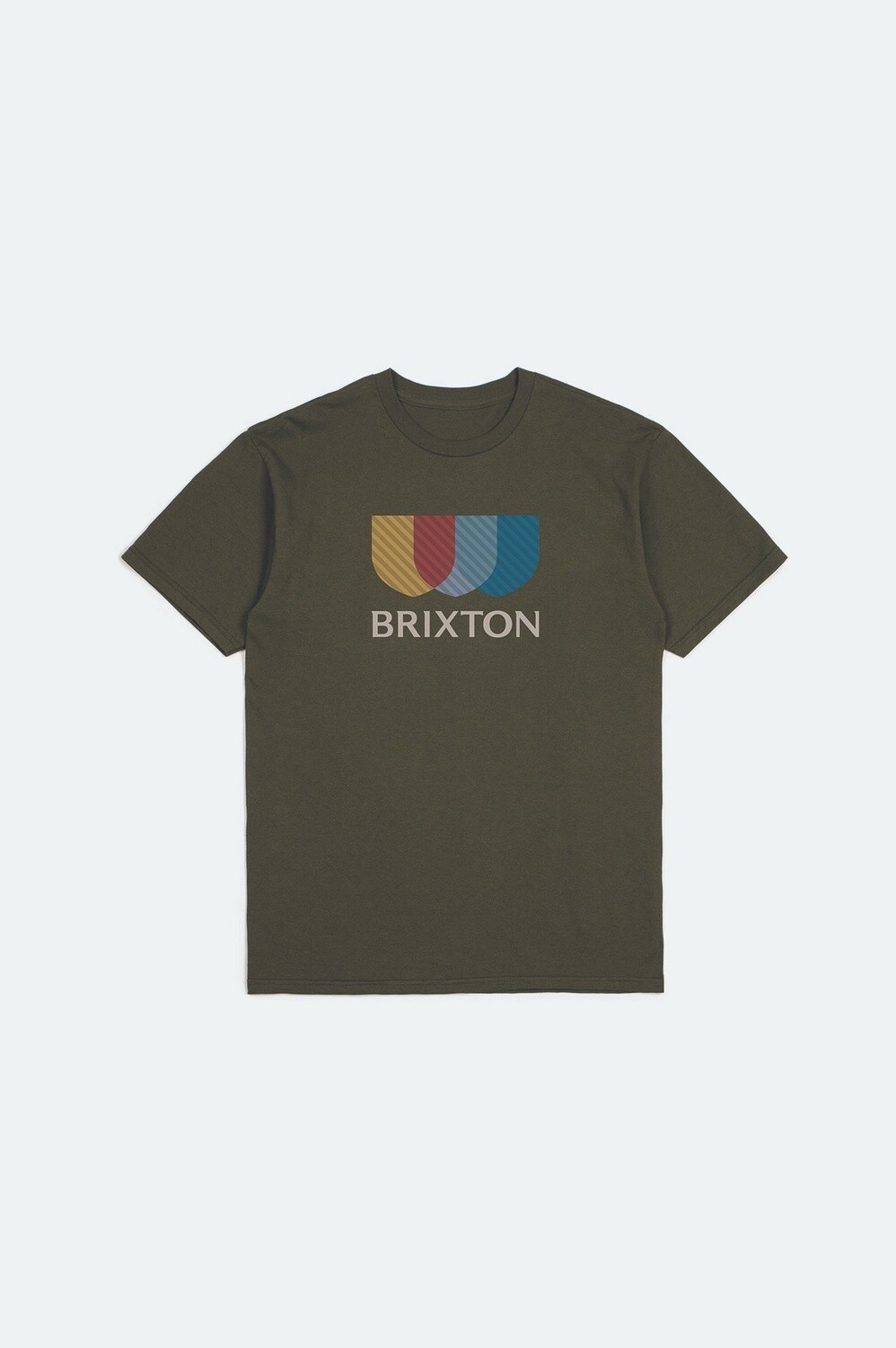 BRIXTON ALTON STRIPE S/S STT  MILITARY OLIVE