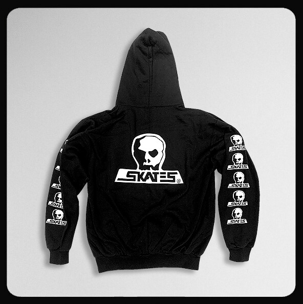 SKULL SKATES ZIP HOODY SKULL LOGO BLK