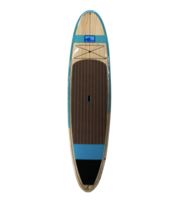 The Big Woody 12.0 Bamboo SUP Neon Blue