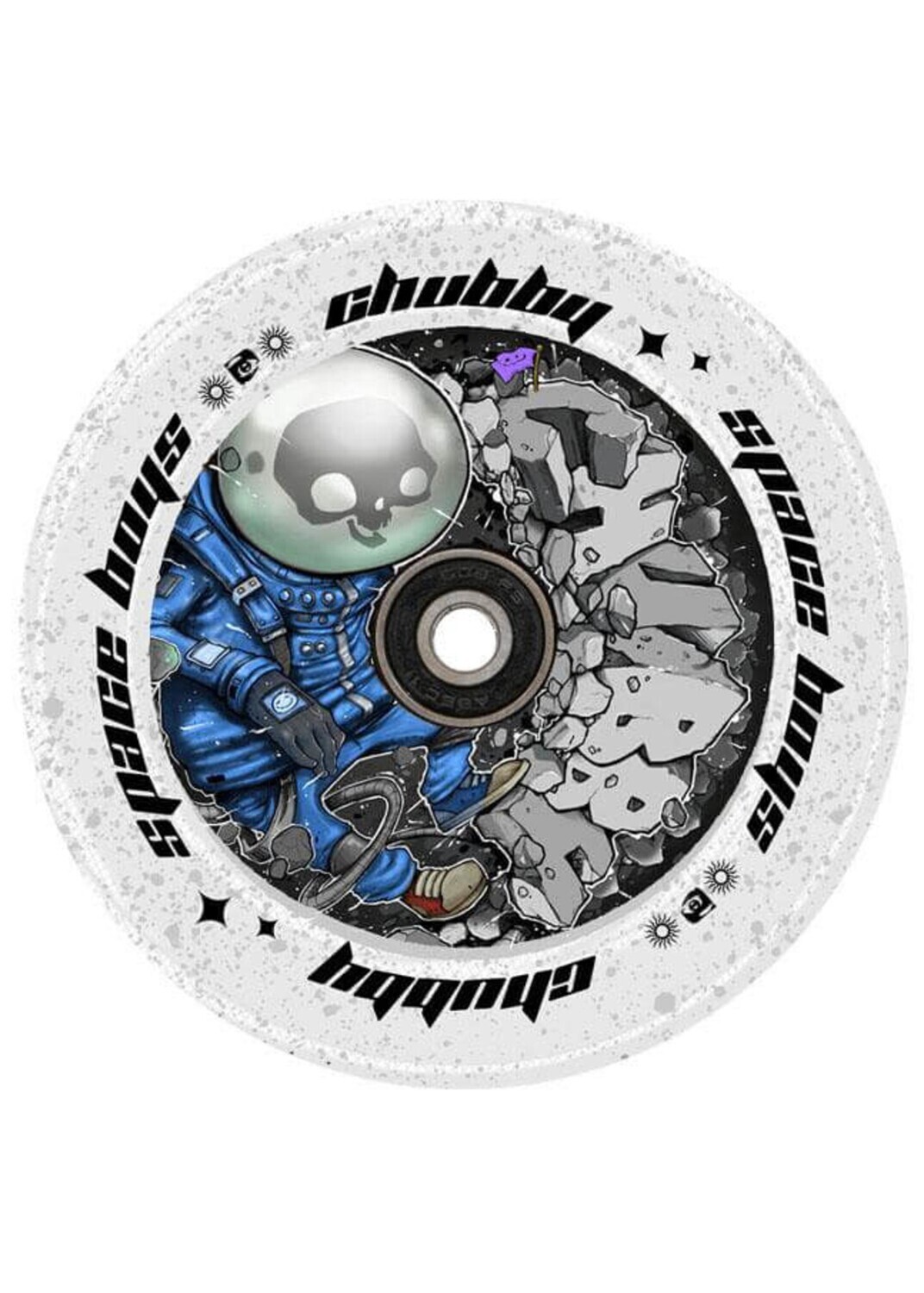 SpaceBoys Astronaught Wheel - Clear Glitter