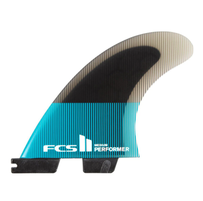 FCS II Performer PC Teal/Black Tri Fins LRG