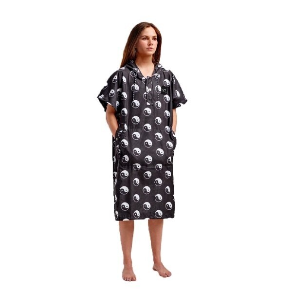 SLOWTIDE SUN MOON QUICK DRY PONCHO BLACK - S/M